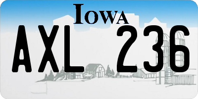 IA license plate AXL236