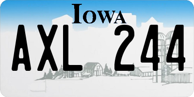 IA license plate AXL244