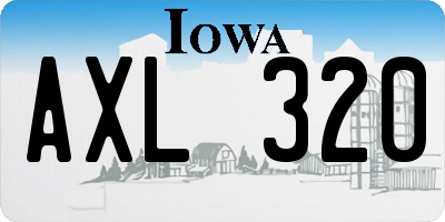 IA license plate AXL320