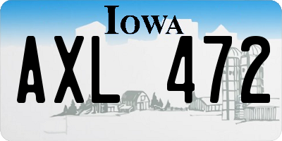 IA license plate AXL472