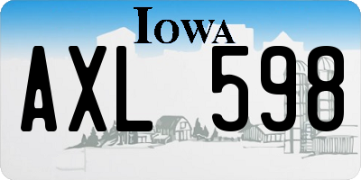 IA license plate AXL598