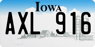 IA license plate AXL916