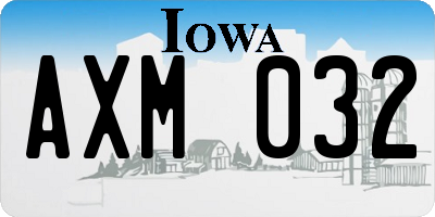 IA license plate AXM032