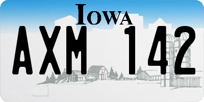 IA license plate AXM142