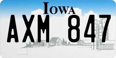 IA license plate AXM847