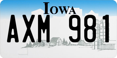 IA license plate AXM981