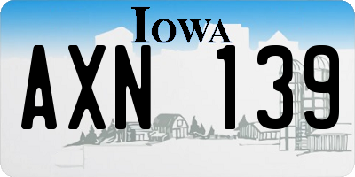 IA license plate AXN139