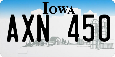 IA license plate AXN450