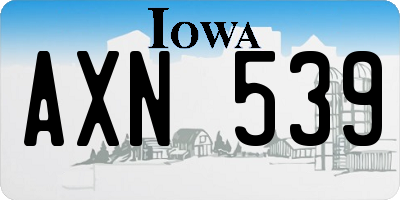 IA license plate AXN539
