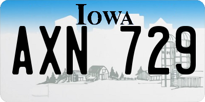 IA license plate AXN729