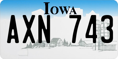 IA license plate AXN743
