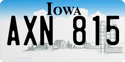 IA license plate AXN815