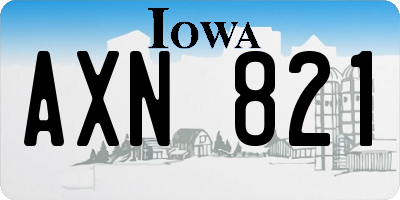 IA license plate AXN821