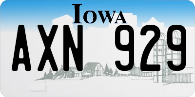 IA license plate AXN929