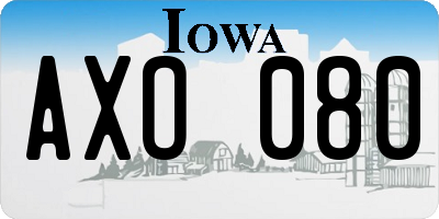 IA license plate AXO080