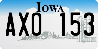 IA license plate AXO153