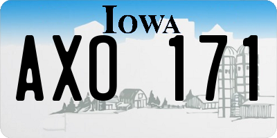 IA license plate AXO171