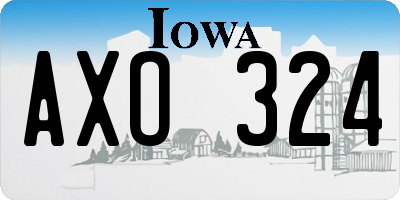 IA license plate AXO324