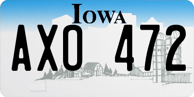 IA license plate AXO472