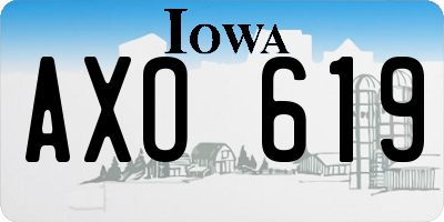 IA license plate AXO619