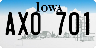 IA license plate AXO701