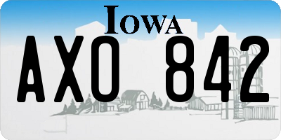 IA license plate AXO842