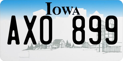IA license plate AXO899