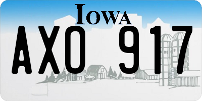 IA license plate AXO917
