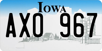 IA license plate AXO967
