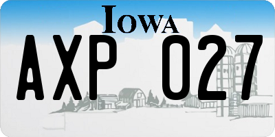 IA license plate AXP027