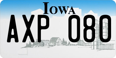 IA license plate AXP080