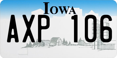 IA license plate AXP106