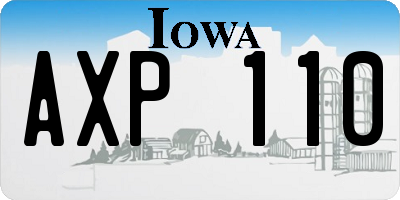 IA license plate AXP110