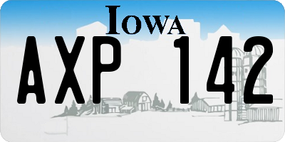 IA license plate AXP142