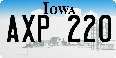 IA license plate AXP220