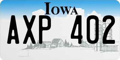 IA license plate AXP402
