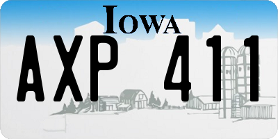 IA license plate AXP411