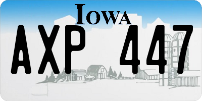 IA license plate AXP447