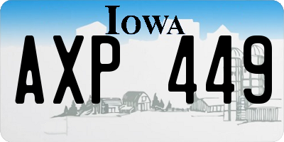 IA license plate AXP449