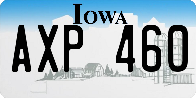 IA license plate AXP460
