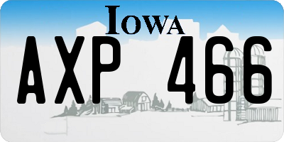 IA license plate AXP466