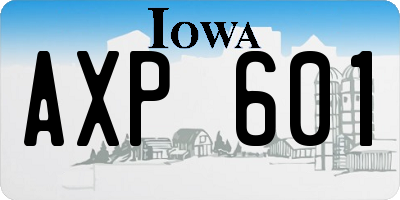 IA license plate AXP601