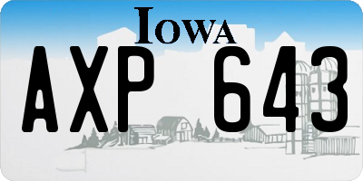 IA license plate AXP643
