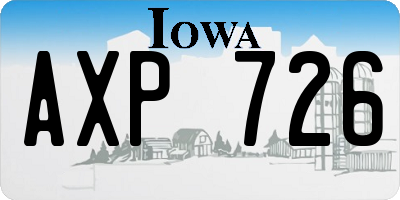 IA license plate AXP726
