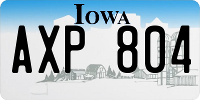 IA license plate AXP804
