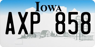 IA license plate AXP858