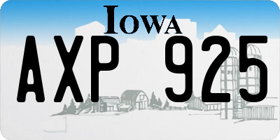 IA license plate AXP925