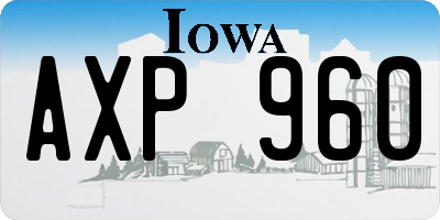 IA license plate AXP960