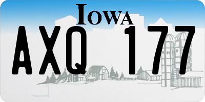 IA license plate AXQ177
