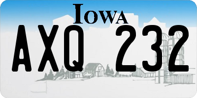 IA license plate AXQ232